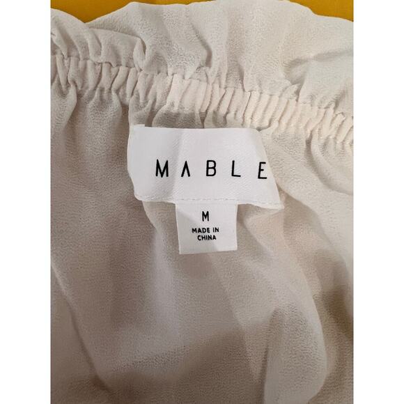 Mable by Anthropologie Rayna Off Shoulder Tiered Mini Sundress White Women's M - Picture 7 of 11